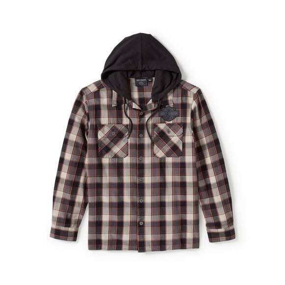 NWT Harley-Davidson Men's Metal Bound Long Sleeve Hooded Shirt size XL - Picture 1 of 8